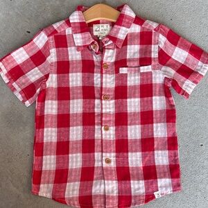 Red Plaid Kids Shirt